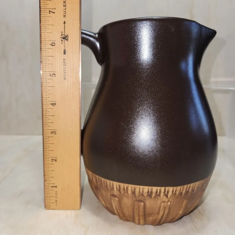 Tender Heart Treasures Ceramic Pitcher Brown Tan 1999 Vintage